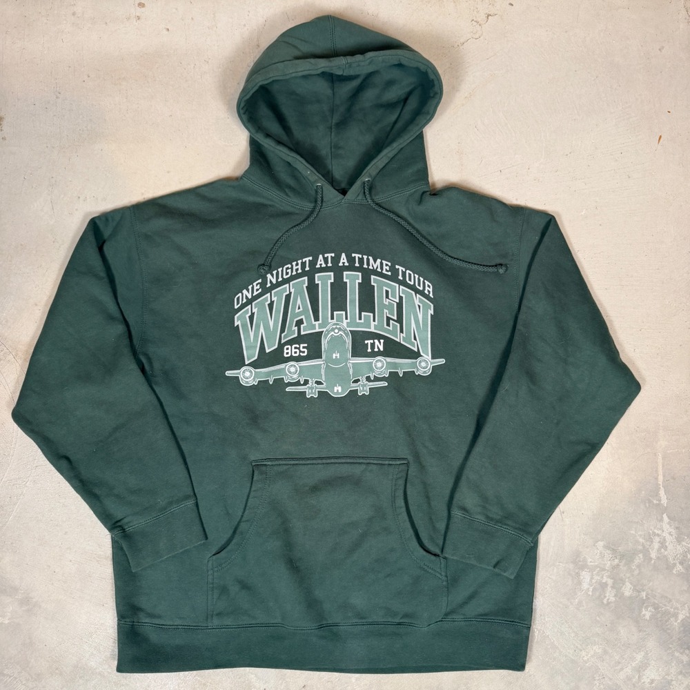 Morgan Wallen One Night At A Time World Tour Hoodie Green XL Mens Concert Merch